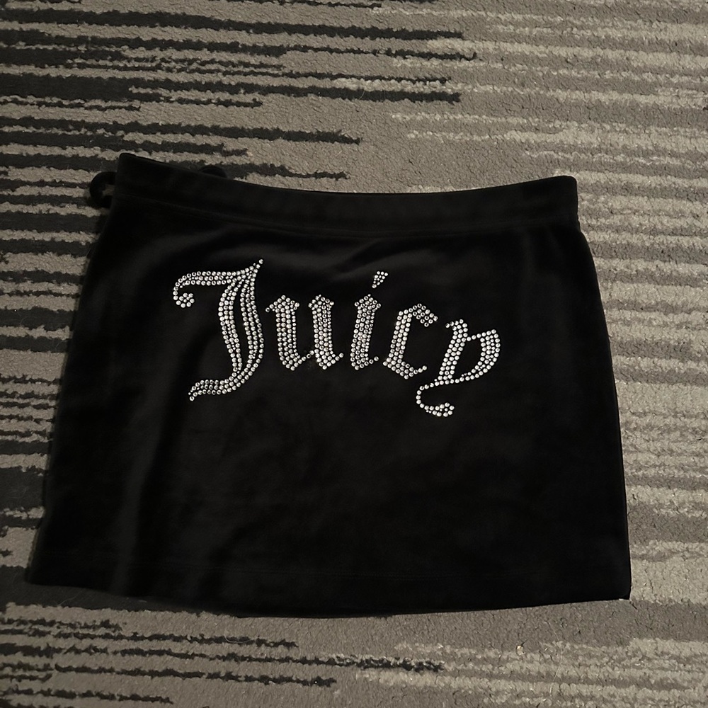 Juicy Couture Black Skirt with Rhinestone Logo